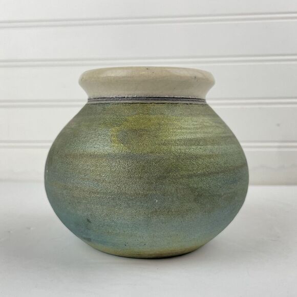 Raku Studio Pottery Vase Pot Southwest Dream Running Horses Signed Jeremy Diller - Picture 3 of 7